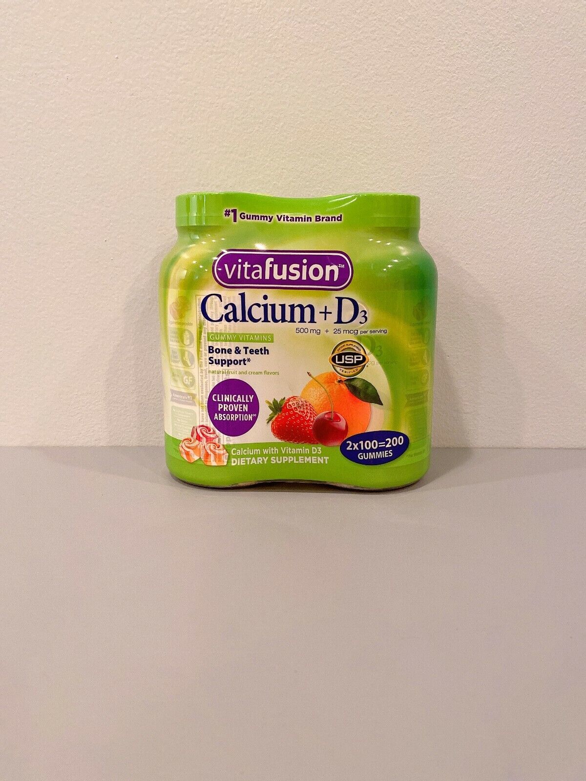 Free Shipping!!!-Exp 01/2022 Vitafusion Calcium+D3 200 Gummy Vitamins