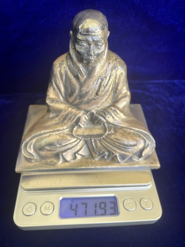 Figurine Silver Buddha Antique Sterling Statue Figures Buddha XL Size Silver - Picture 13 of 21