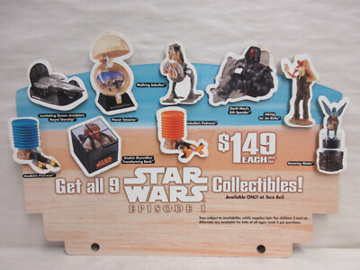 1999 Taco Bell Star Wars Episode I Toys Promotional Store Counter Display 