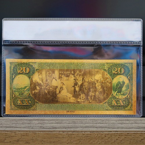 100mg 24K Gold - 1875 $20 Dollars National Currency Banknote with White COA - Picture 2 of 2