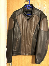 VTG Y2K Mens Thick Leather 2-Tone Motorcycle Jacket U.S. Made Hi-End Size 48 EUC