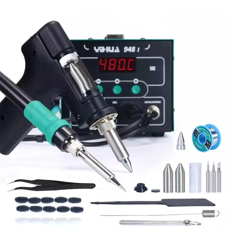 YIHUA 948-I 2-in-1 Desoldering Station Soldering Iron Station Kit Vacuum Pump