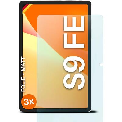 3x Schutzfolie Matt für Samsung Galaxy Tab S9 FE Displayschutz Dünn Anti Reflex