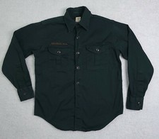 Vintage Boy Scouts of America BSA Button Up Shirt Youth 13.5 Green Long Sleeve