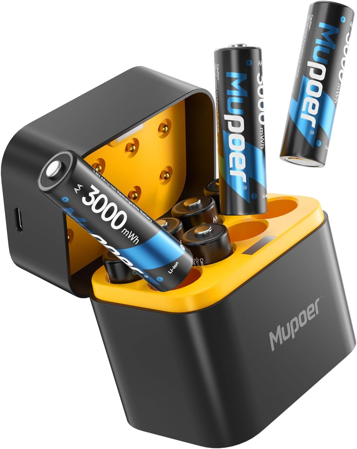 Rechargeable AA Batteries Lithium with Charger, 8 Pack 1.5V 3000Mwh Double-image