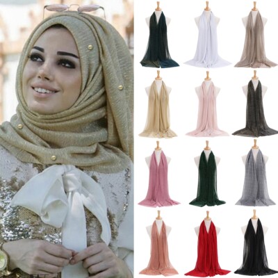 Chiffon Schal Stola 85x180cm Hijab Abendkleid Hochtzeit Halstuch Tesettür