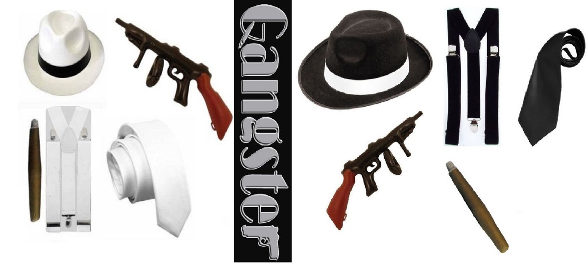 Mens Gangster Al Capone Fancy Dress 1920s Mafia Gatsby Costume