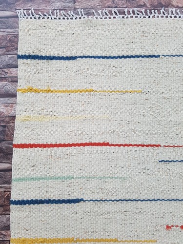 Vintage Handmade Traditional Turkish Striped Kilim Floor Rug Carpet 167x130 cm - Bild 5 von 11