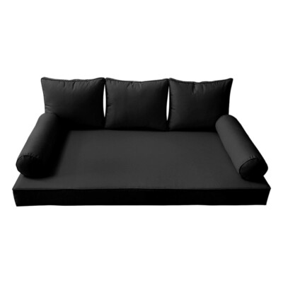 COVER ONLY-Style 3 Outdoor Daybed Mattress Bolster Pillow Same Pipe Queen AD109