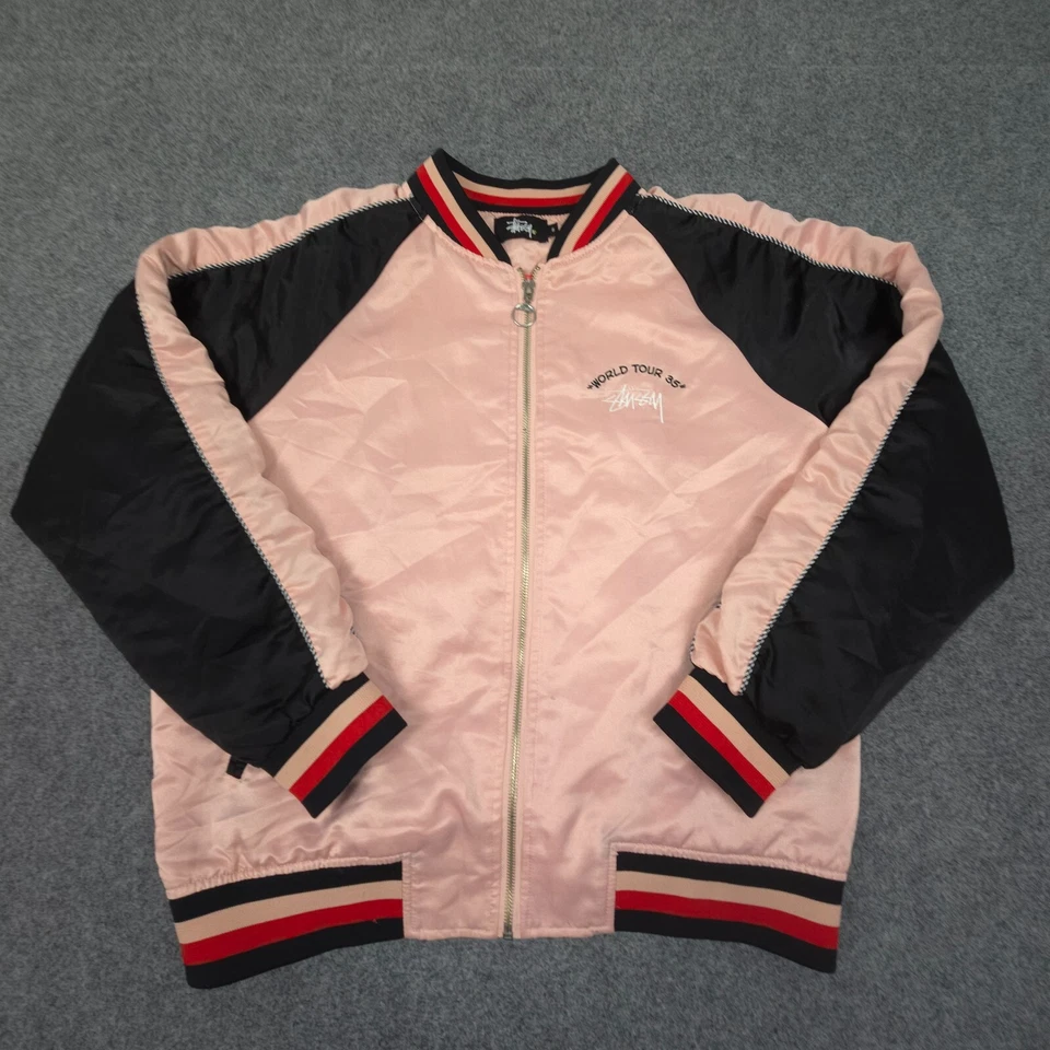 Stussy куртка женщин 8 розовый мировой тур 35 bomber тигр графический атлас размер 8 - Изображение 2 из 4