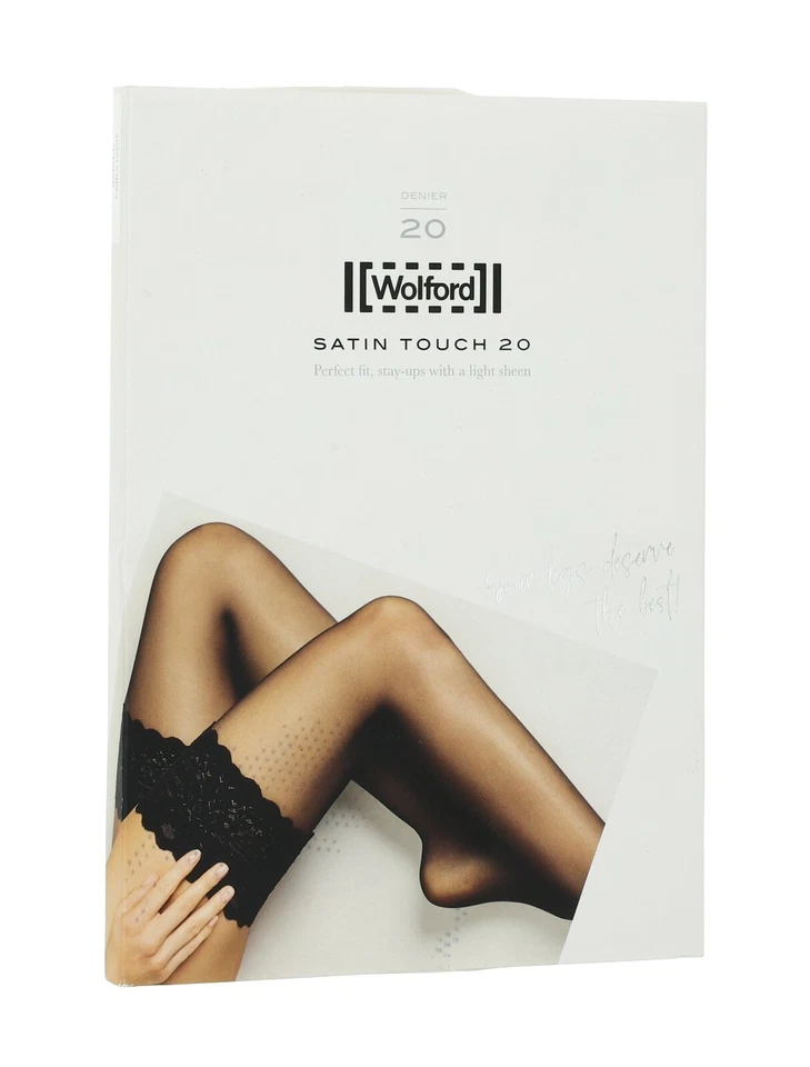 Medias Wolford Satin Touch 20 Stay Up hasta el muslo beige L53021 talla pequeña Foto 2 de 2