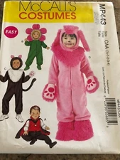 🌼 McCALL'S #MP443 / #M6416 - CHILD'S PINK BUNNY - FLOWER - CAT PATTERN ½-4 FF