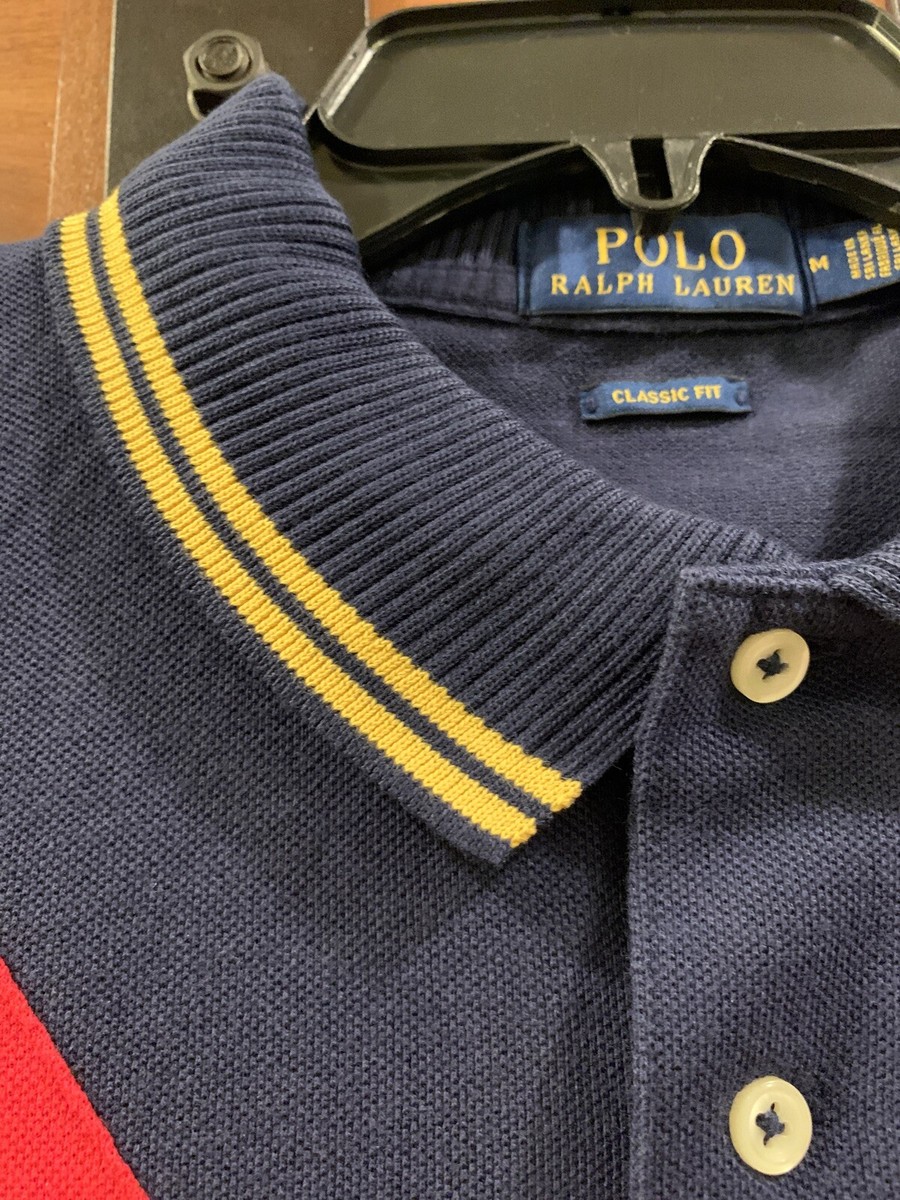 Polo By Ralph Lauren Gold Big Pony Polo Shirt Blue, Red