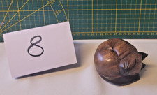 Dekorative handgeschnitzte Katze aus Akazienholz