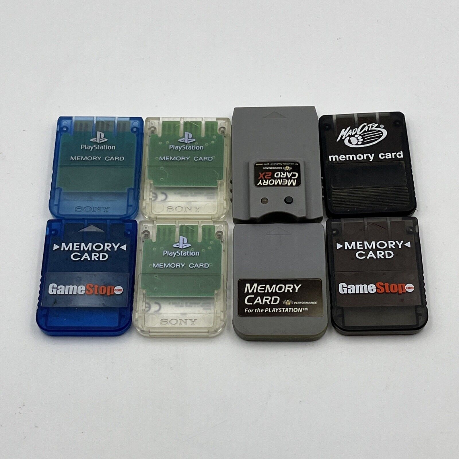 Lot of (9) Memory Cards Playstation 2 Sony 8MB Game Cube Max Memory 16MB PS1