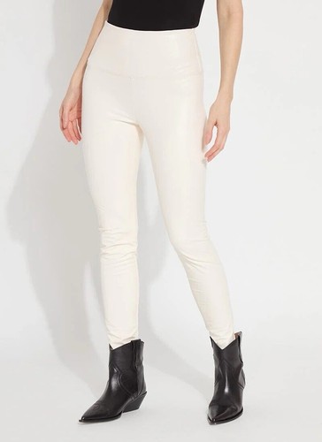 Lysse Chalk Textured Vegan Leather Leggings Size Large NWT $118