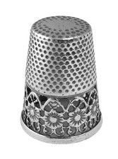 Floral Pattern Victorian Style Thimble Sterling Silver 925 English Hallmarks