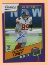 2021 Panini Classics PURPLE PRIZMS Kadarius Toney #/25 RC AUTO - CHIEFS