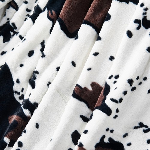 Cow Print Faux Fur Throw Blanket Double-Sided - Warm Fluffy Blanket Farmhouse - Picture 55 of 78