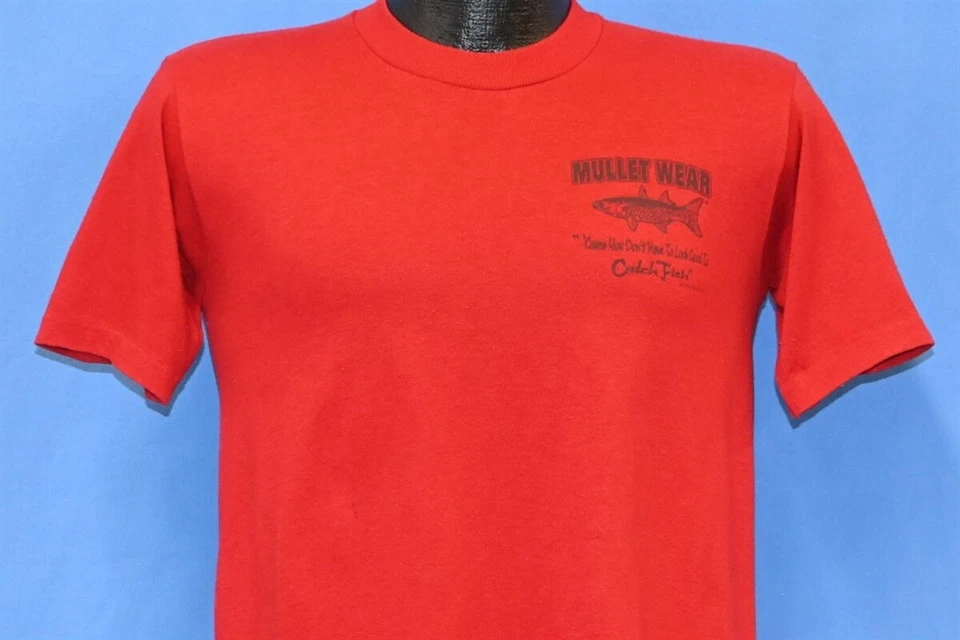 Camiseta vintage años 80 MULLET WEAR YOU DON'T HAVE TO LOOK GOOD TO CATCH FISH PEQUEÑA S Foto 2 de 4