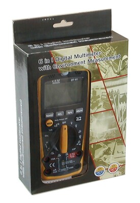 DT-61 6in1 Industrial Thermometer Light Humidity Sound Meter NCV Multimeter NEW