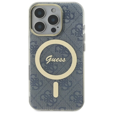Guess iPhone 16 Pro MagSafe Hülle Case Cover 4G Collection blue