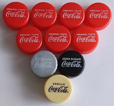 Coca Cola Classic Zero Light Vanilla rot grau beige schwarz 10 Schraubdeckel 