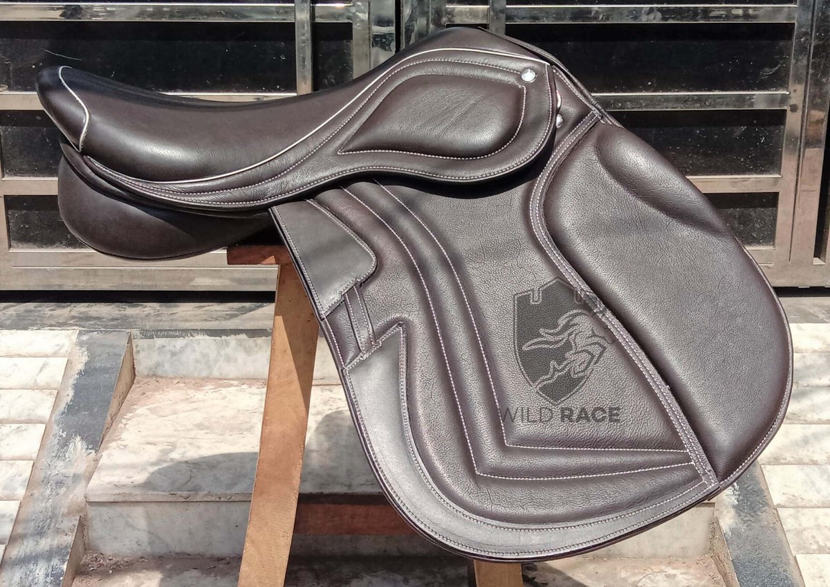 WILDRACE cuir saut/contact étroit double rabat selle goélettes ... - eBay