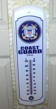 United States Coast Guard`Metal Thermometer-Semper Paratus,New Sealed-Free 2ToUS