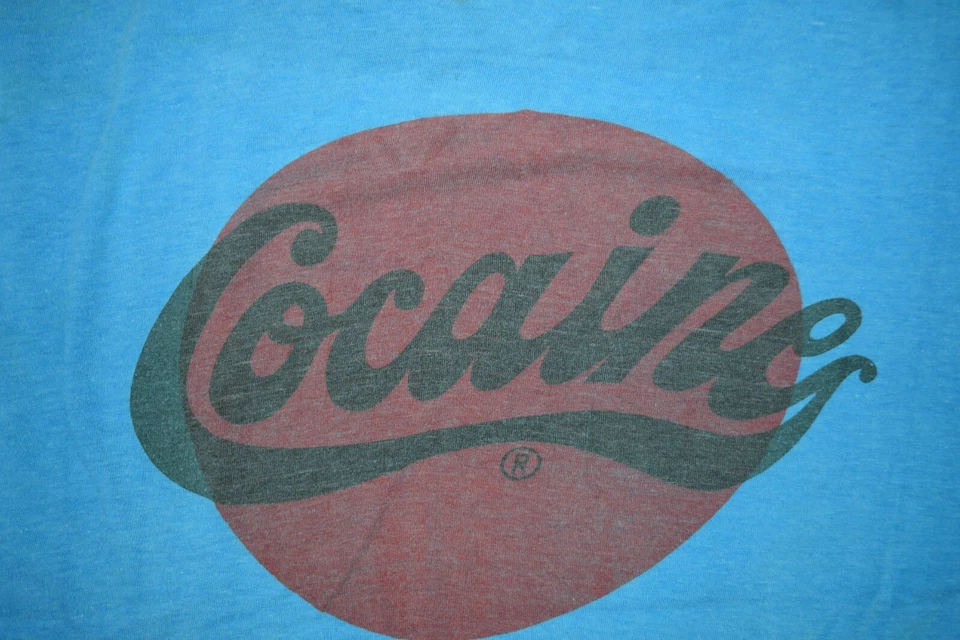 Camiseta Vintage Talla XS/S 70s Coca-Cola Cocaína Logo Original Bootleg Murphy & Me Pub Foto 2 de 4