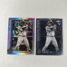 2025 Topps Chrome Update Victor Mesa Jr. Rookie Sepia Refractor + bonus base