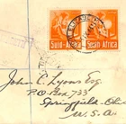 SOUTH AFRICA WW2 FDC 1944 Port Elizabeth Registered USA Springfield WE205
