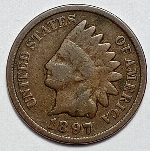 Indian Head Penny Lot of "1" VERY NICE 1897 GOOD OR BETTER°$ FREE SHIPPING $#135