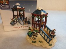 BEAUTIFUL CHILDREN PLAYING GAZEBO CHRISTMAS VILLAGE HOUSE ACCESSORY DECOR XMAS