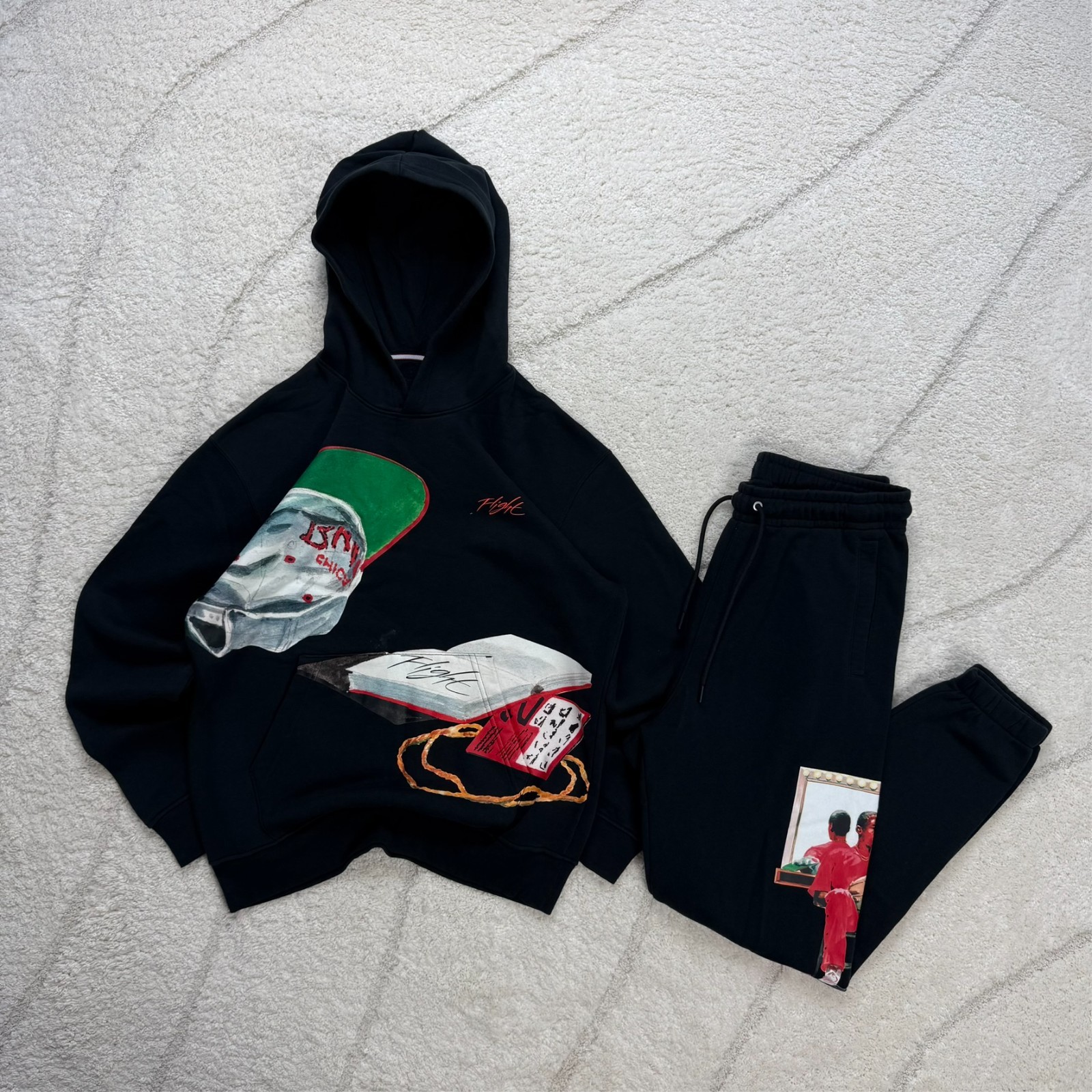 VTG Jordan Jacob Rochester Black Sz S Hoodie & Sweatpants Joggers Set Tracksuit