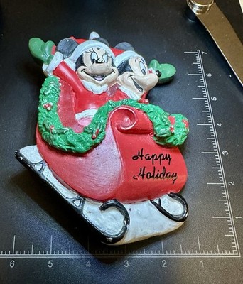 Disney Vintage Mickey And Minnie Christmas Brooch