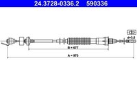 ATE Seilzug, KupplungsbetäTigung 24.3728-0336.2 FüR CitroËN Peugeot Lancia