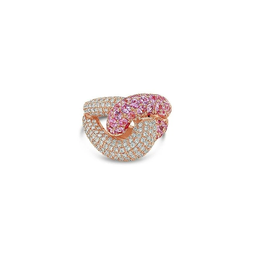 Anillo LeVian Oro Rosa 14K con Zafiro Rosa de 4,81 Quilates y Diamantes Vainilla Foto 2 de 4