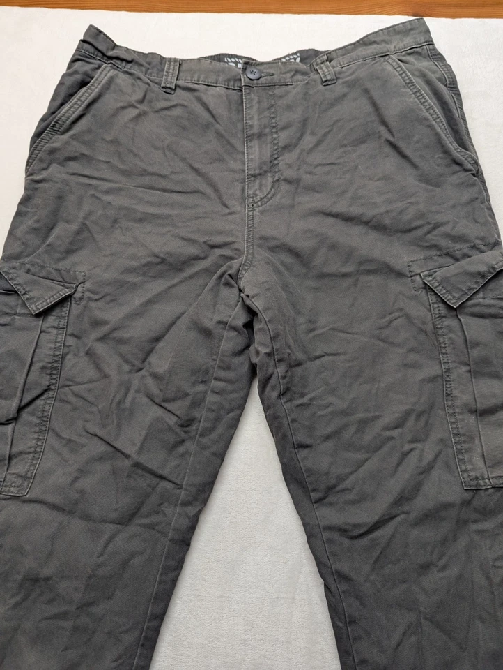 OLD NAVY FLEECE LINED CANVAS CARGO PANTS 36X32 Warm - Image 2 of 4