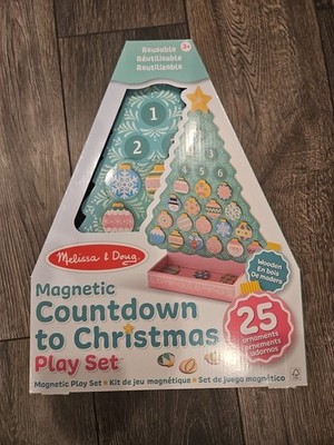 Melissa & Doug Countdown To Christmas Wooden Magnetic Reusable Ornaments NEW