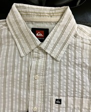 Quicksilver Button Up Short Sleeve Shirt White size small