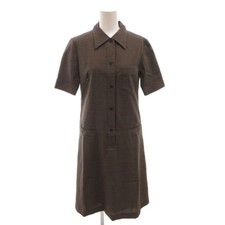 Margaret Howell Women Shirt Dress 2 Brown Wool UK Heritage Classic Auth
