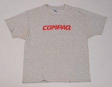 Vintage Compaq Computer T-Shirt Mens Size XL Y2K Single Stitch Tech IT Nerd Tee