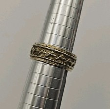 Vtg Handmade Size 7 Unisex Silver Tone Ring