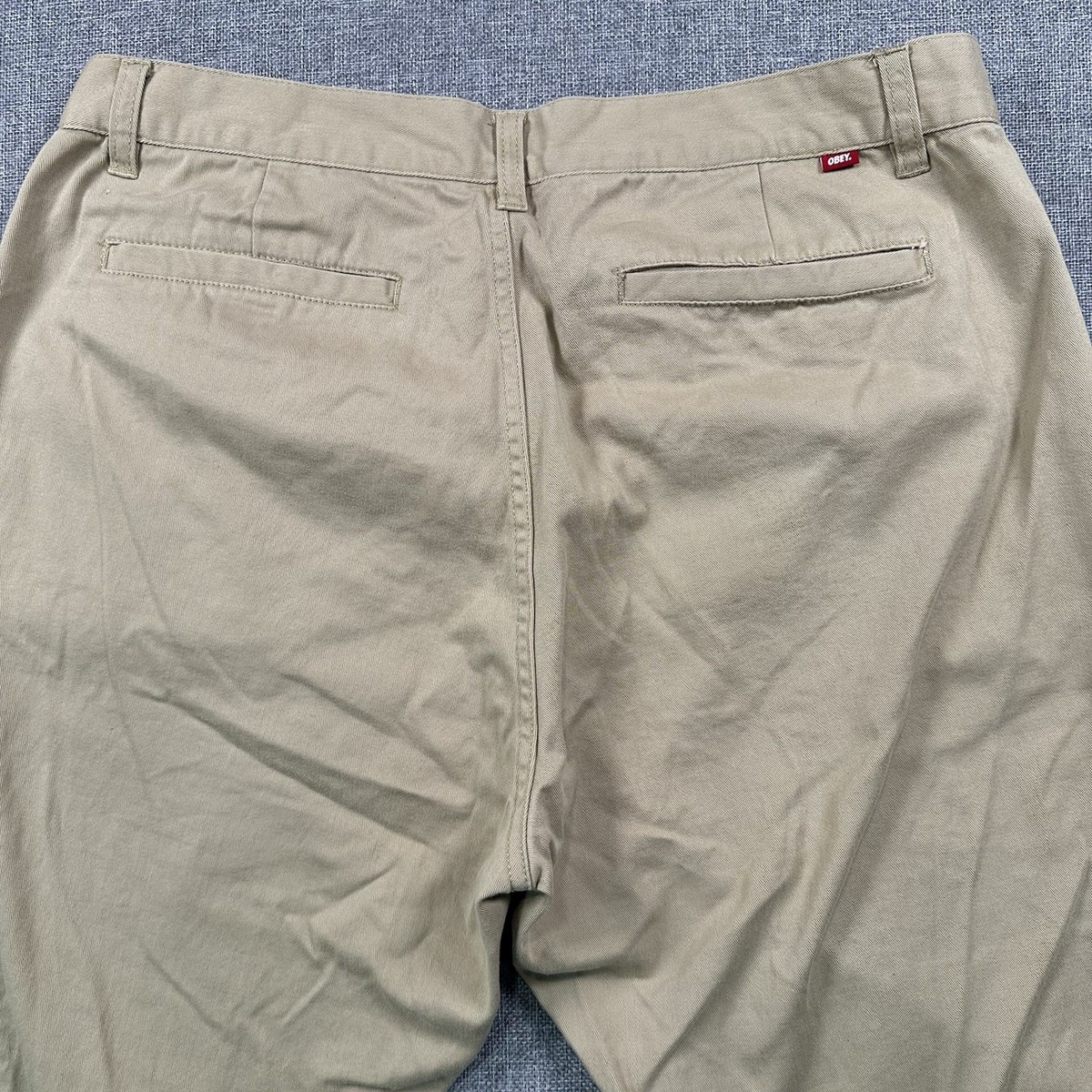 OBEY Men's 100% Cotton Chino Pants Beige Size 34 View 4