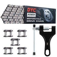 428 Motorcycle Chain 122 Links with Chain Breaker Heavy Duty for 50 70 90 110 12