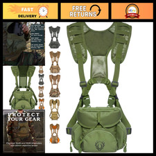 Lightweight Binocular Harness Chest Pack with Rangefinder Pouch  MOLLE System -