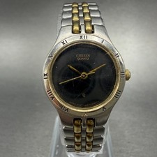 Citizen Watch Women 22mm Black Dial Two Tone Round 5930-K04964 New Battery VTG