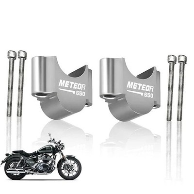 HANDLE BAR RISER SILVER FIT FOR ROYAL ENFIELD SUPER METEOR 650