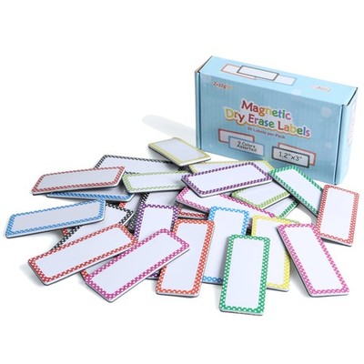 Magnetische Namensschilder Dry Erase Labels 36 Stück 7,6 x 3 cm, 9 Farben, Bü...